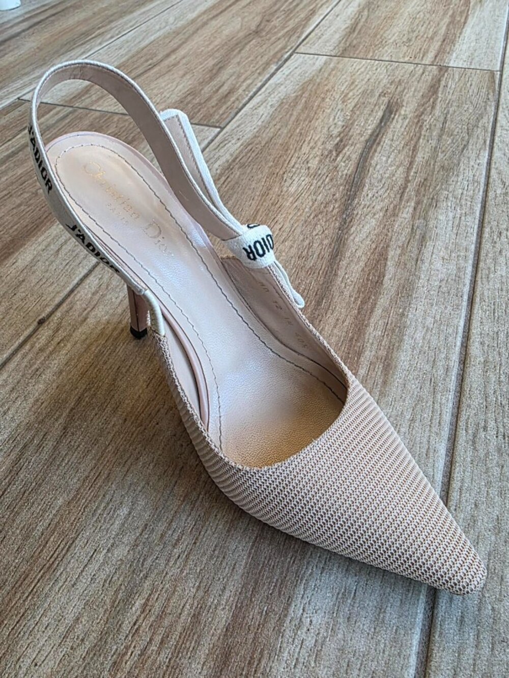 Dior J'Adior Nude Technical Embroidered Signature Ribbon Shoes Eur. 40.5